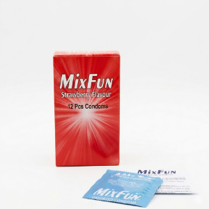 MixFun Strawberry Flavor Condoms– Pack of 12