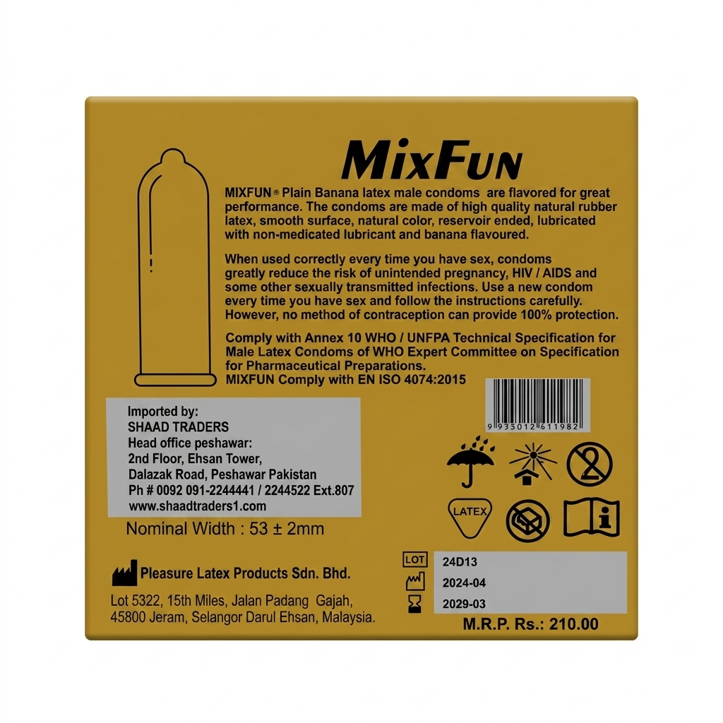 MixFun Banana Flavour Condoms – Pack of 3