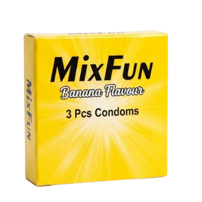 MixFun Banana Flavour Condoms – Pack of 3