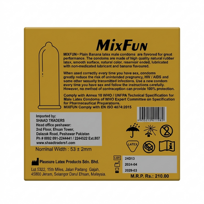MixFun Banana Flavour Condoms – Pack of 3