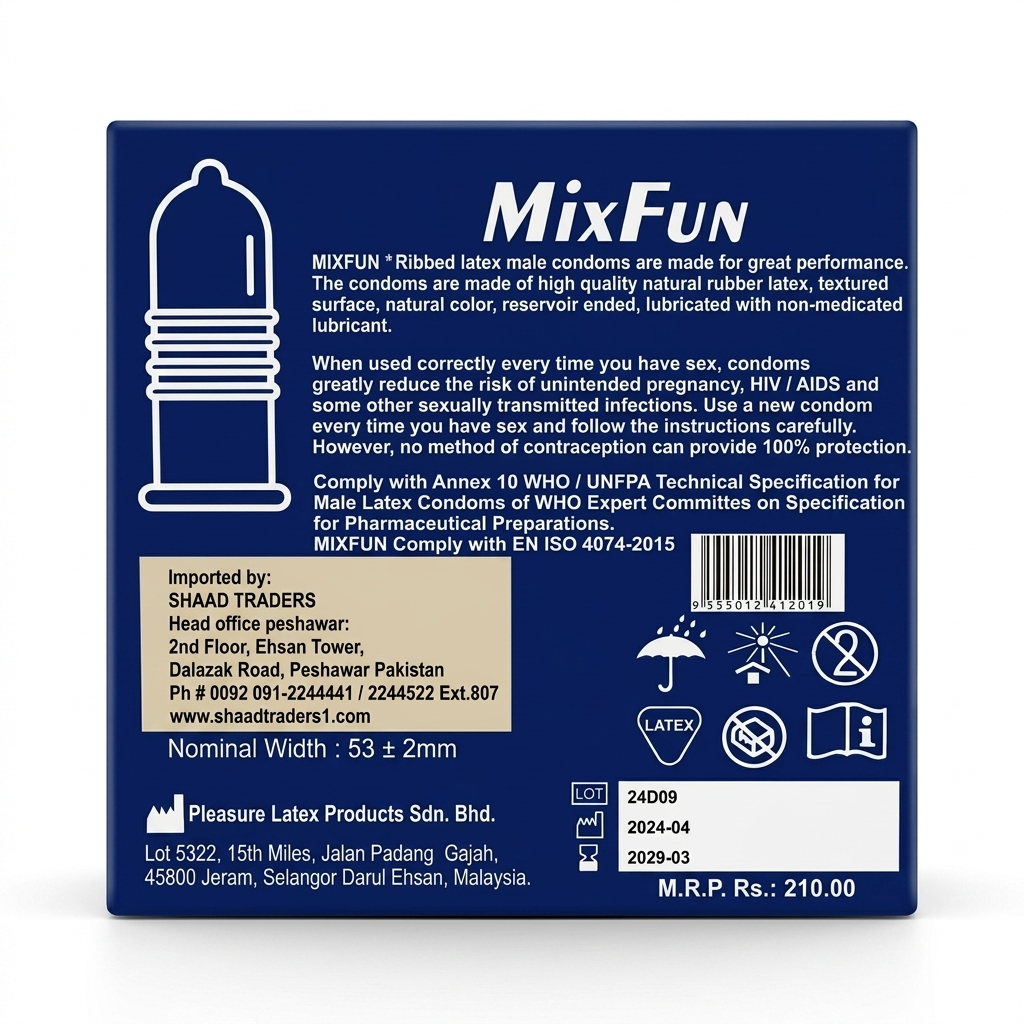 MixFun Ribbed Condoms– Pack of 3