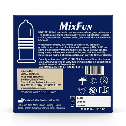 MixFun Ribbed Condoms– Pack of 3