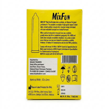 MixFun Vanilla Flavour Condoms – Pack of 12